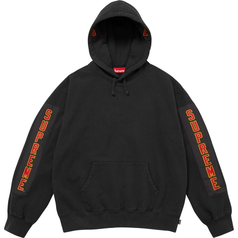 Supreme Woven Patches Hooded Sweatshirt - Black