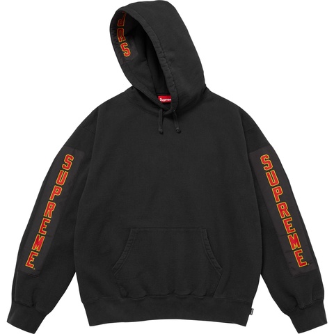 Supreme Woven Patches Hooded Sweatshirt - Black