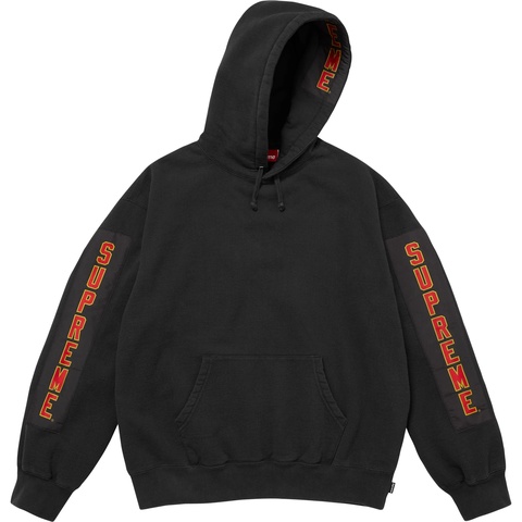 Supreme Woven Patches Hooded Sweatshirt - Black