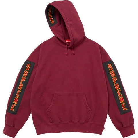Supreme Woven Patches Hooded Sweatshirt - Cardinal