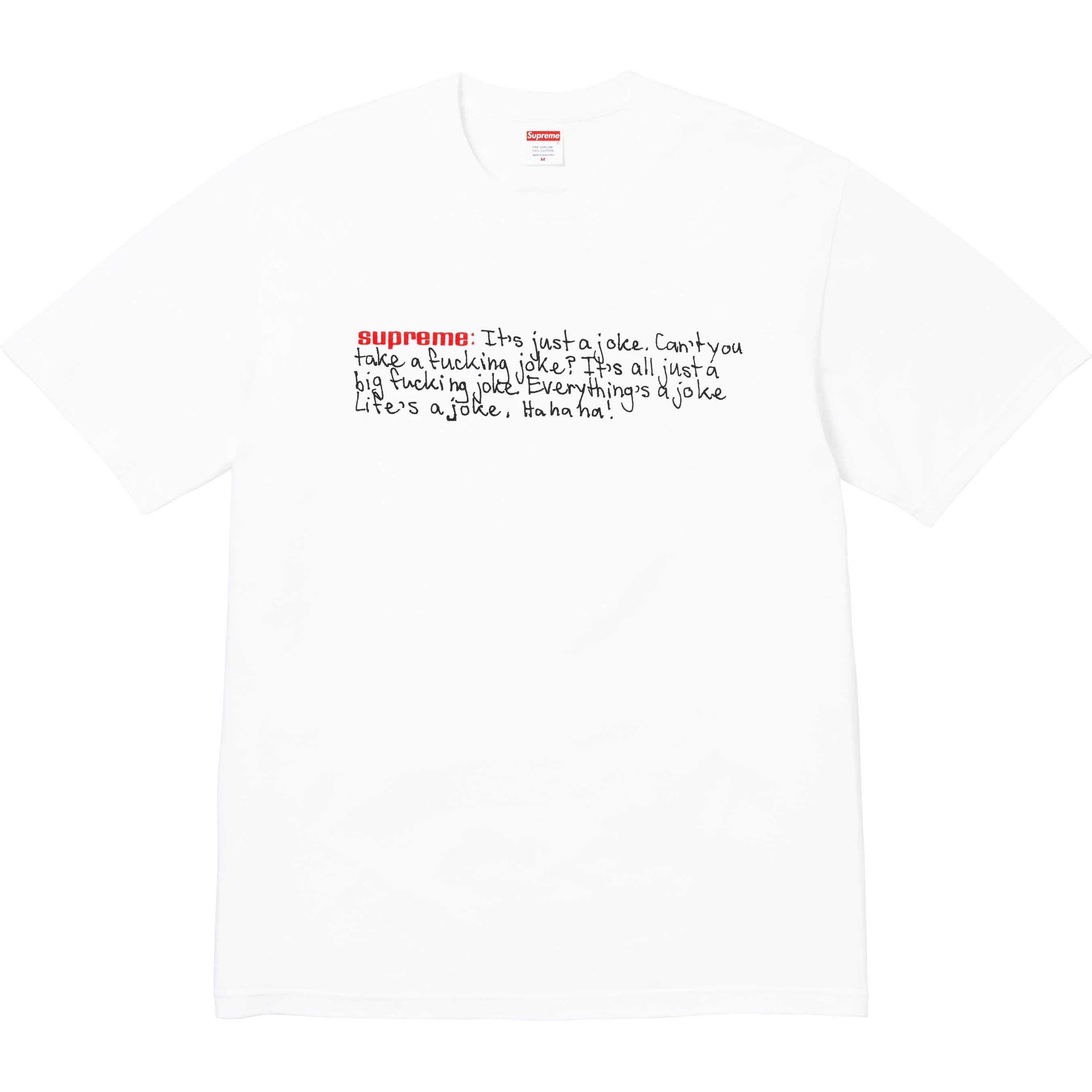 Supreme Joke Tee (FW25) - White - $44