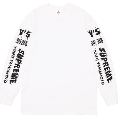 y*4様 Supreme Long Sleeve Tee Lサイズ ホワイト Supreme®/Y's L/S Tee - fall/winter 2025 - Supreme