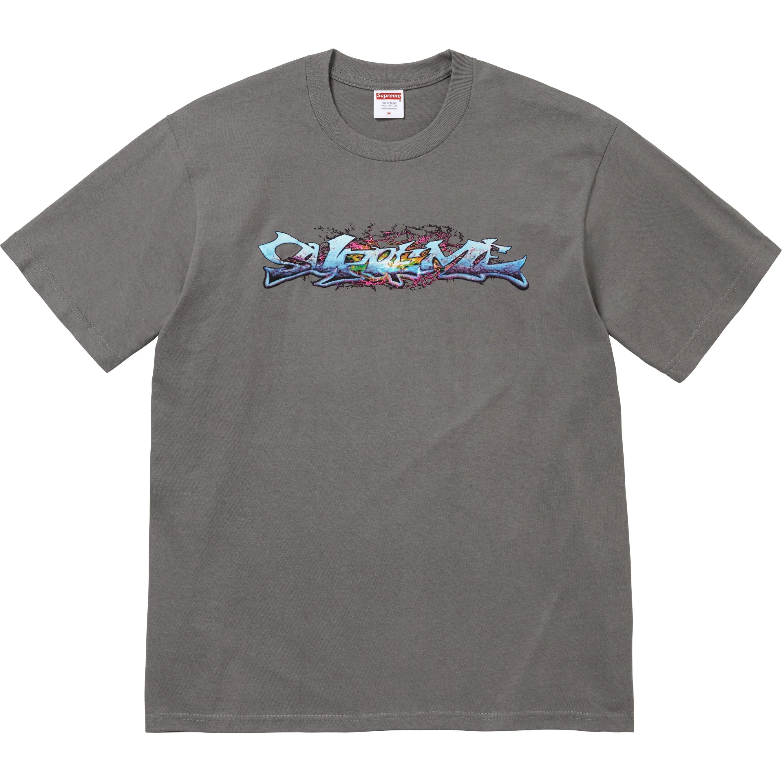 Supreme Tag Tee (FW25) - Charcoal - $44