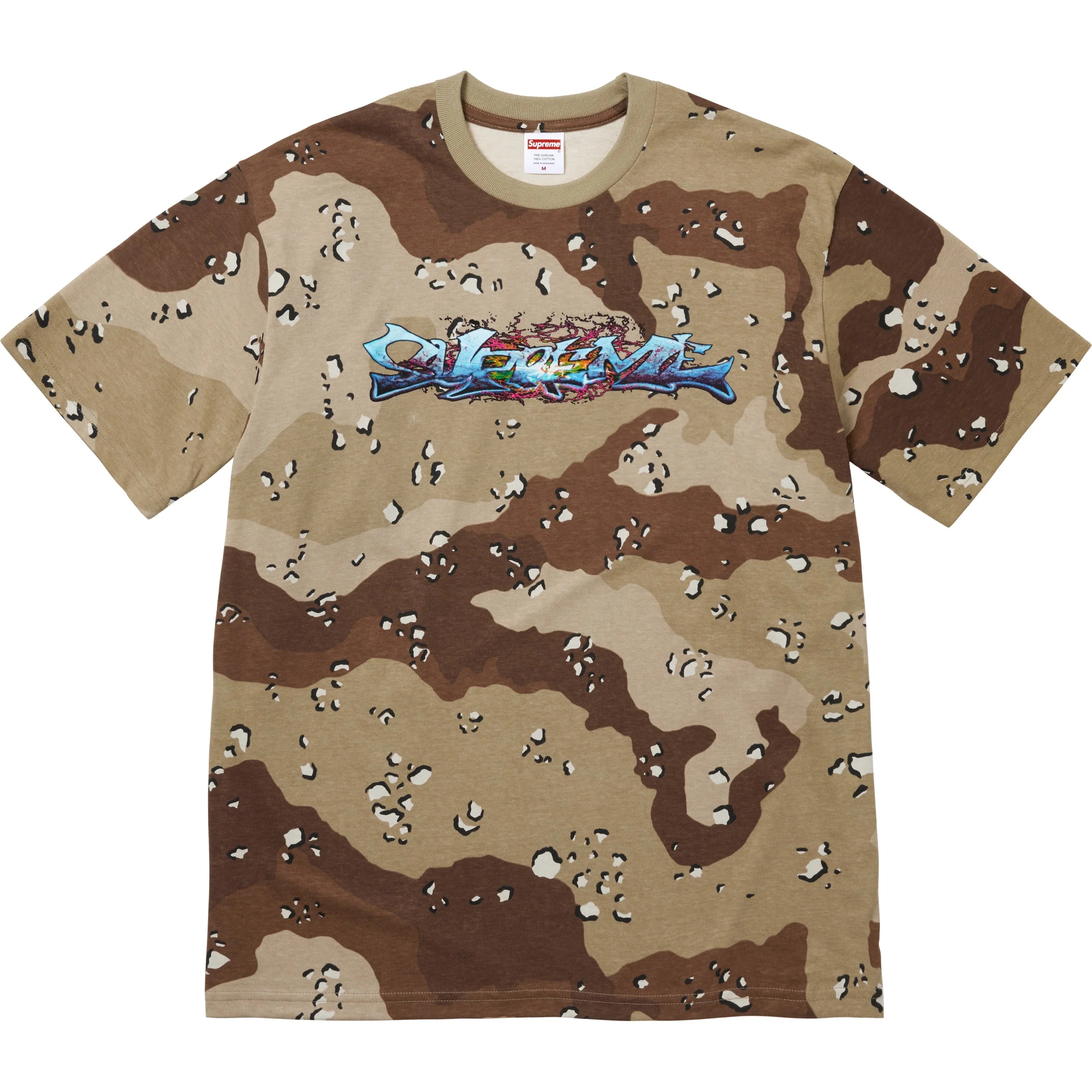 Supreme Tag Tee (FW25) - Chocolate Chip Camo - $44