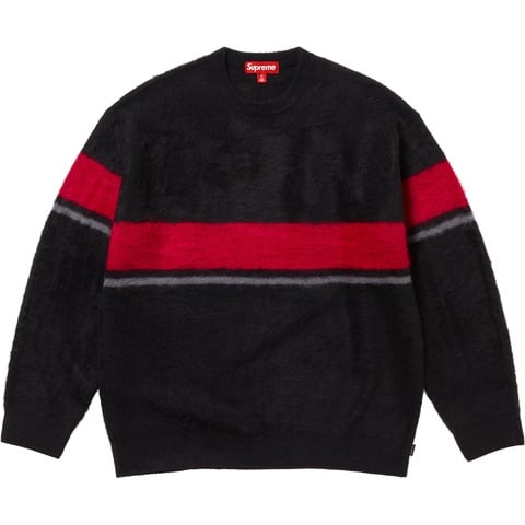 Supreme Brushed Stripe Sweater - Black