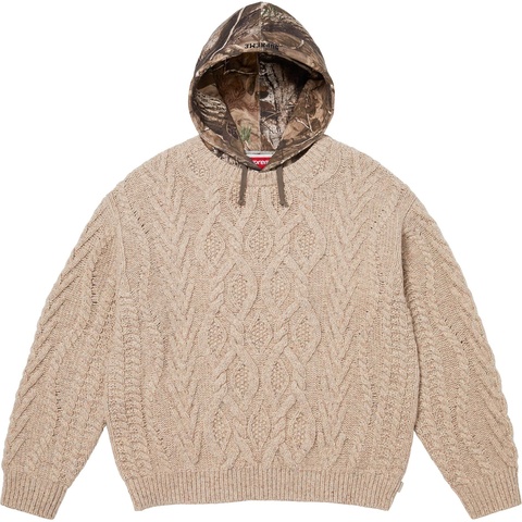 Supreme Cable Hooded Sweater - Oatmeal