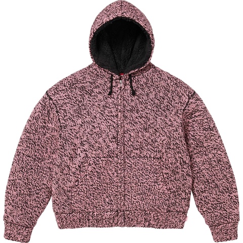 Faux Shearling Lined Zip Up Hooded Sweater - Supreme