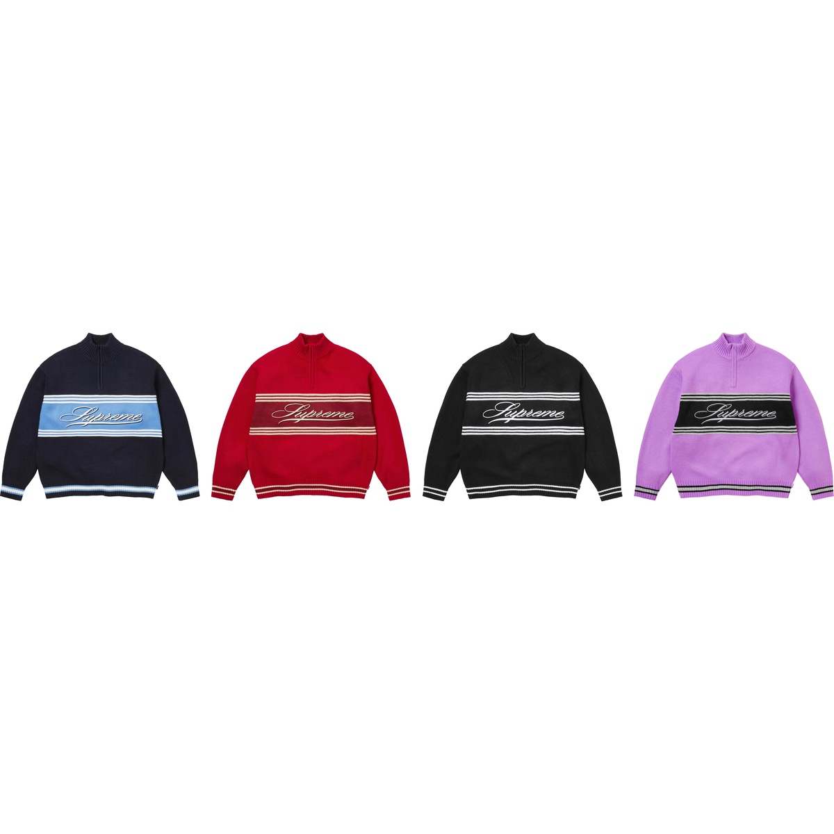 Script Stripe Half Zip Sweater - fall/winter 2025 - Supreme