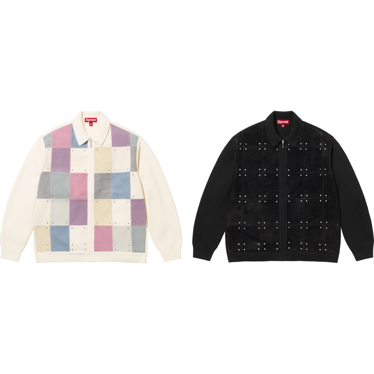 Studded Suede Zip Up Cardigan - SupremeCommunity