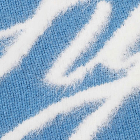 Supreme Angora Script Sweater - Light Blue