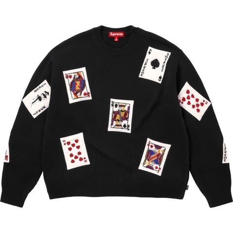 Supreme Beaded Cards Sweater - Black