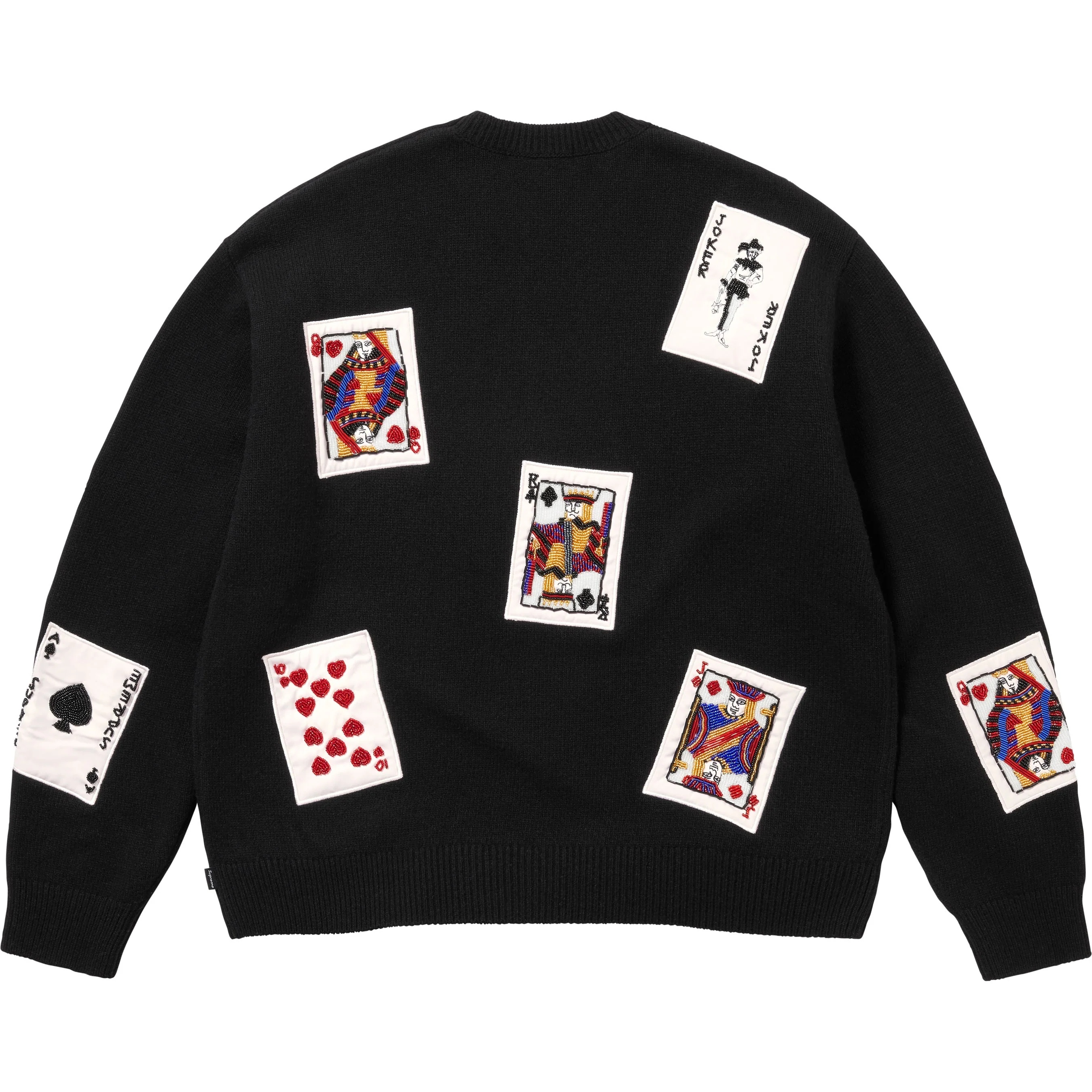 トップス Supreme Beaded Cards Sweater Black L Supreme Beaded Cards Sweater (FW25) - $298