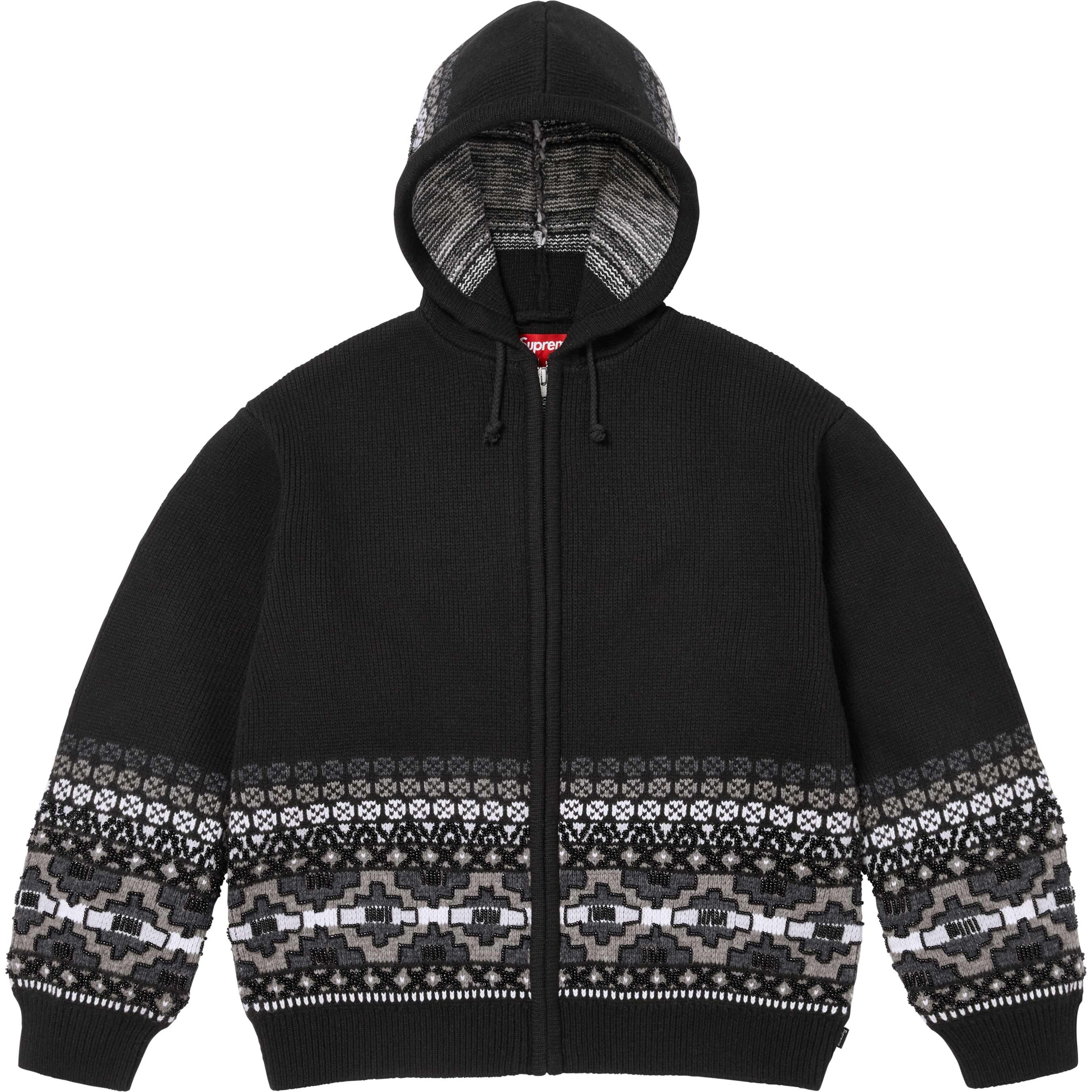 SupremeRipstopHoodedWindsell ブラック Supreme Beaded Zip Up Hooded Sweater (FW25) - $398