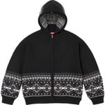 Supreme Beaded Zip Up Hooded Sweater (FW25) - Black