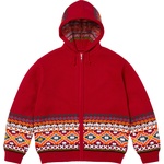 Supreme Beaded Zip Up Hooded Sweater (FW25) - Red