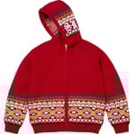 Supreme Beaded Zip Up Hooded Sweater (FW25) - Red