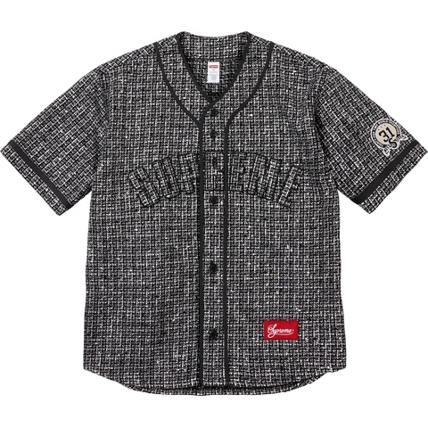 Supreme Bouclé Baseball Jersey - Black
