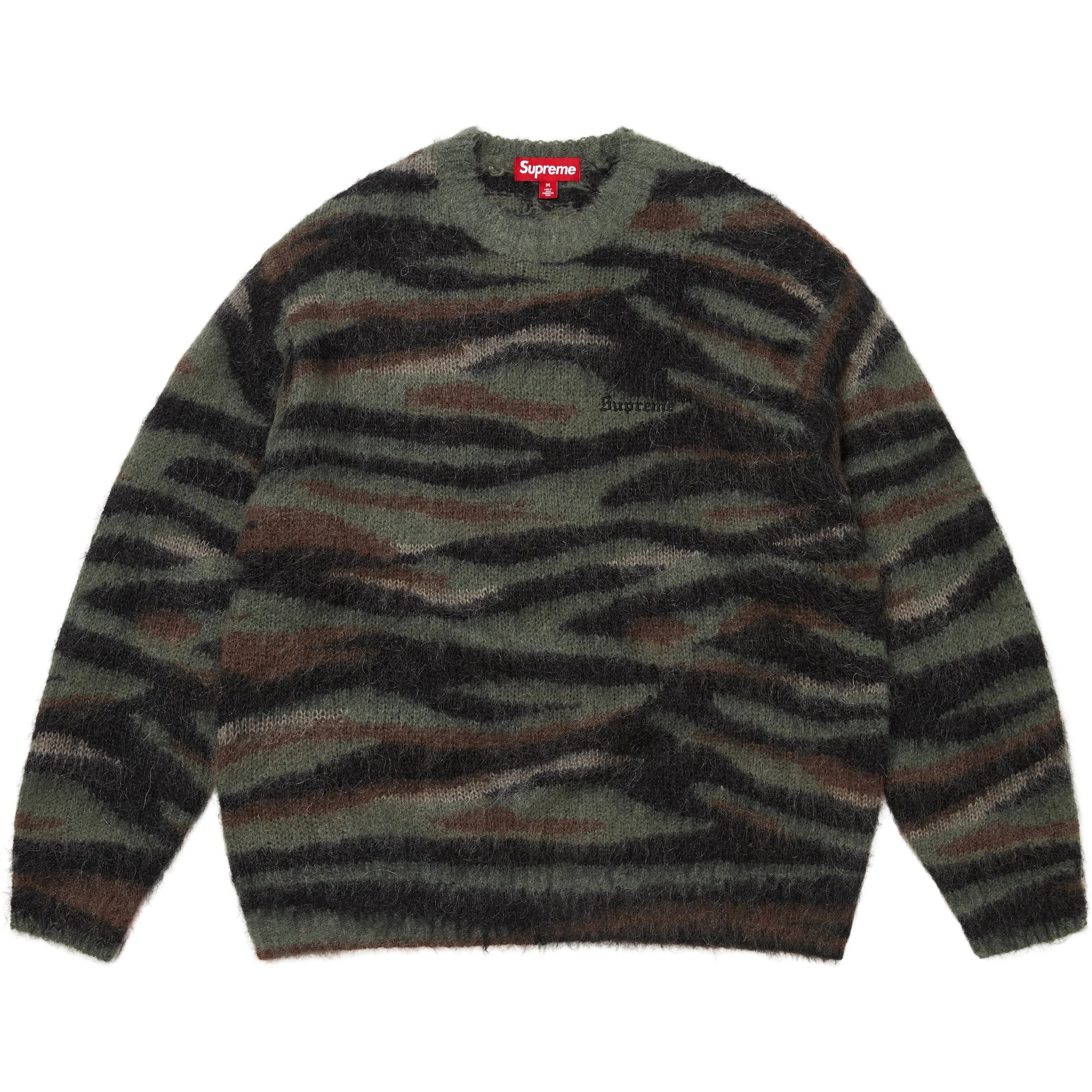 Supreme Brushed Mohair Sweater (FW25) - Tiger Camo - $198