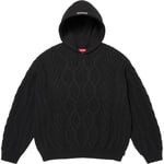 Supreme Cable Hooded Sweater (FW25) - Black