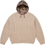Supreme Cable Hooded Sweater (FW25) - Oatmeal