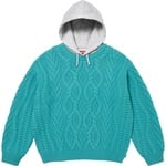 Supreme Cable Hooded Sweater (FW25) - Teal