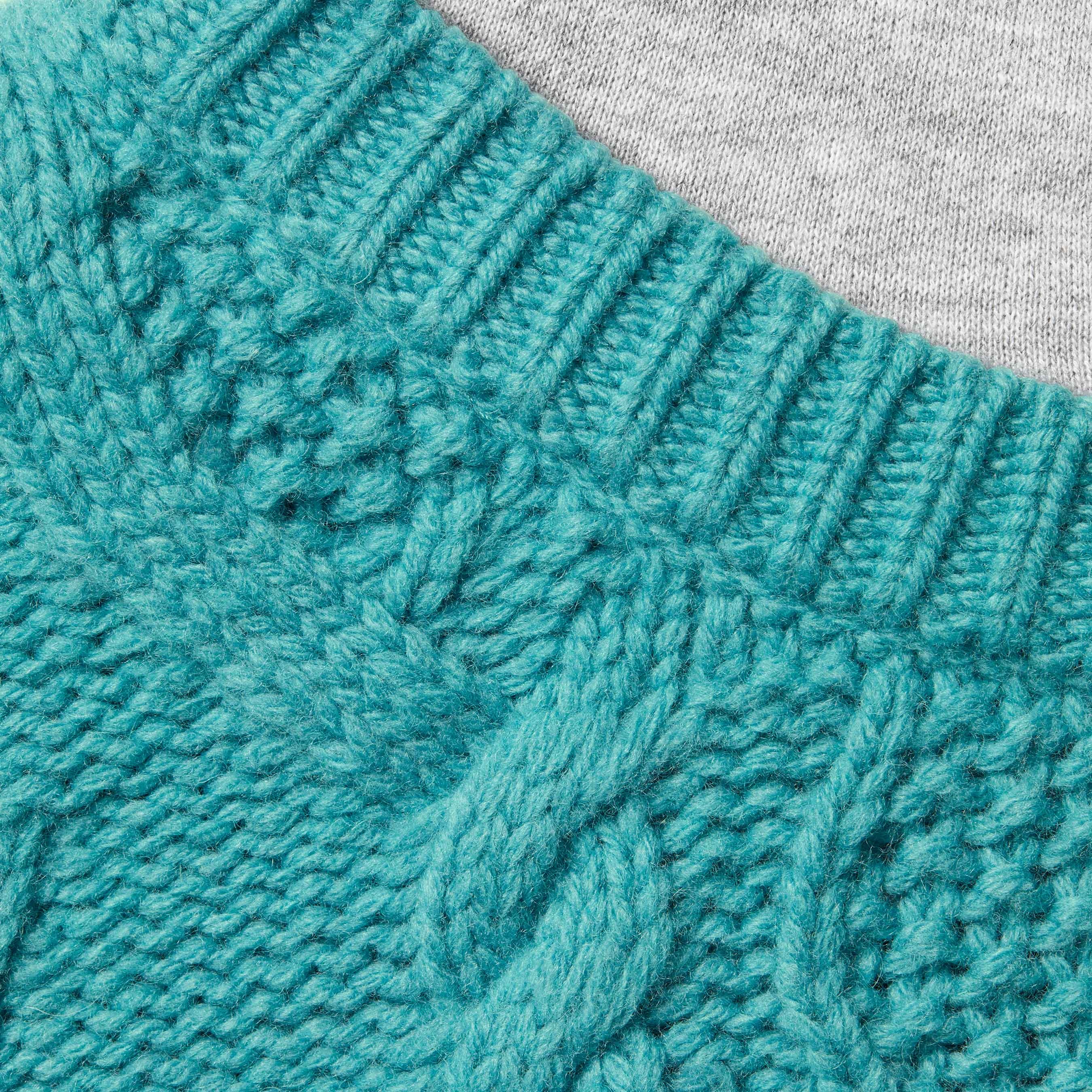 Supreme Cable Hooded Sweater (FW25) - Teal - $198