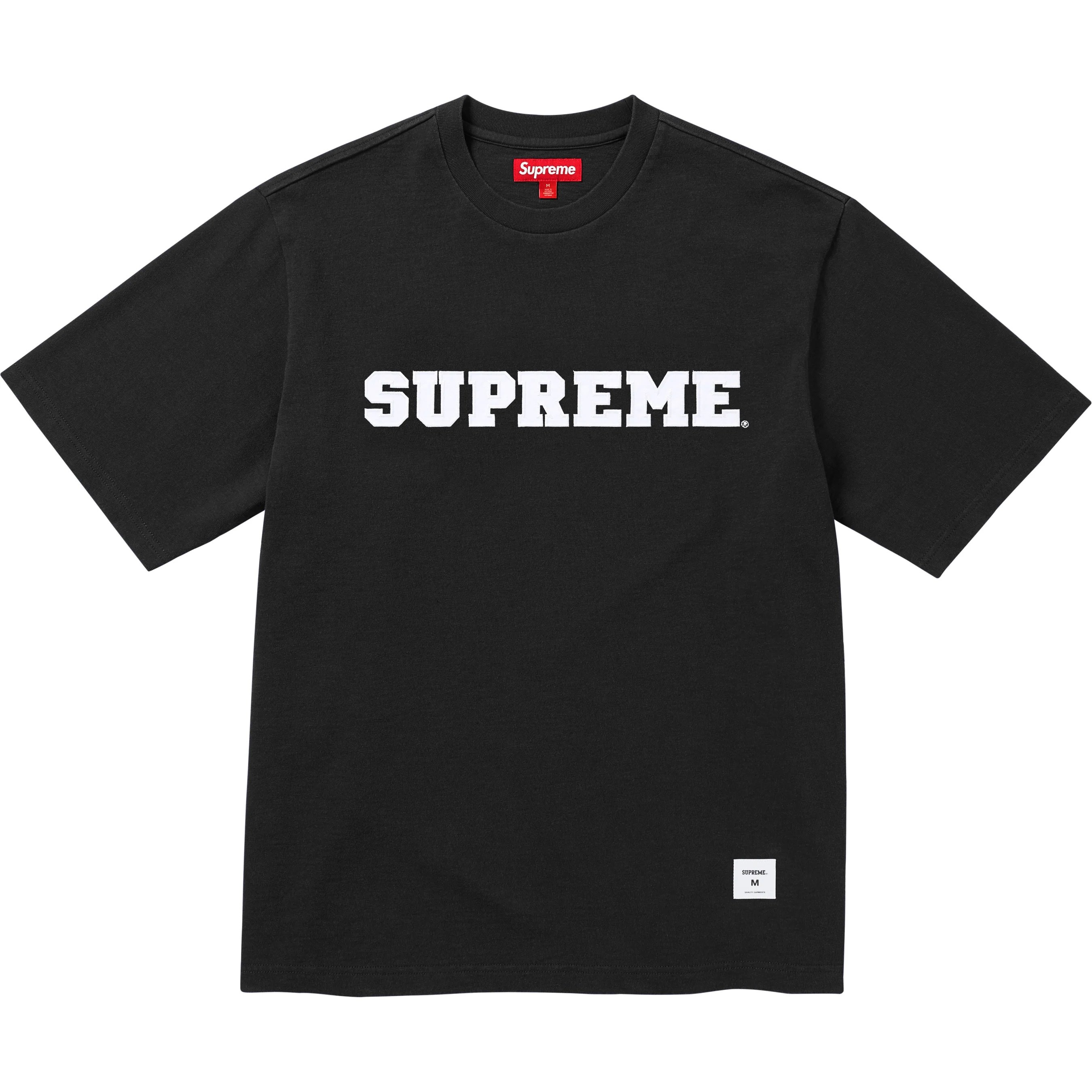 Supreme Collegiate Appliqué S S Top (FW25) - Black - $88