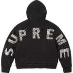 Supreme Faux Shearling Lined Zip Up Hooded Sweater (FW25) - Black