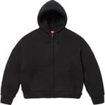 Supreme Faux Shearling Lined Zip Up Hooded Sweater (FW25) - Black