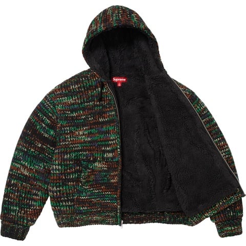 Faux Shearling Lined Zip Up Hooded Sweater - Supreme