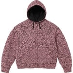 Supreme Faux Shearling Lined Zip Up Hooded Sweater (FW25) - Pink Mélange