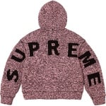Supreme Faux Shearling Lined Zip Up Hooded Sweater (FW25) - Pink Mélange