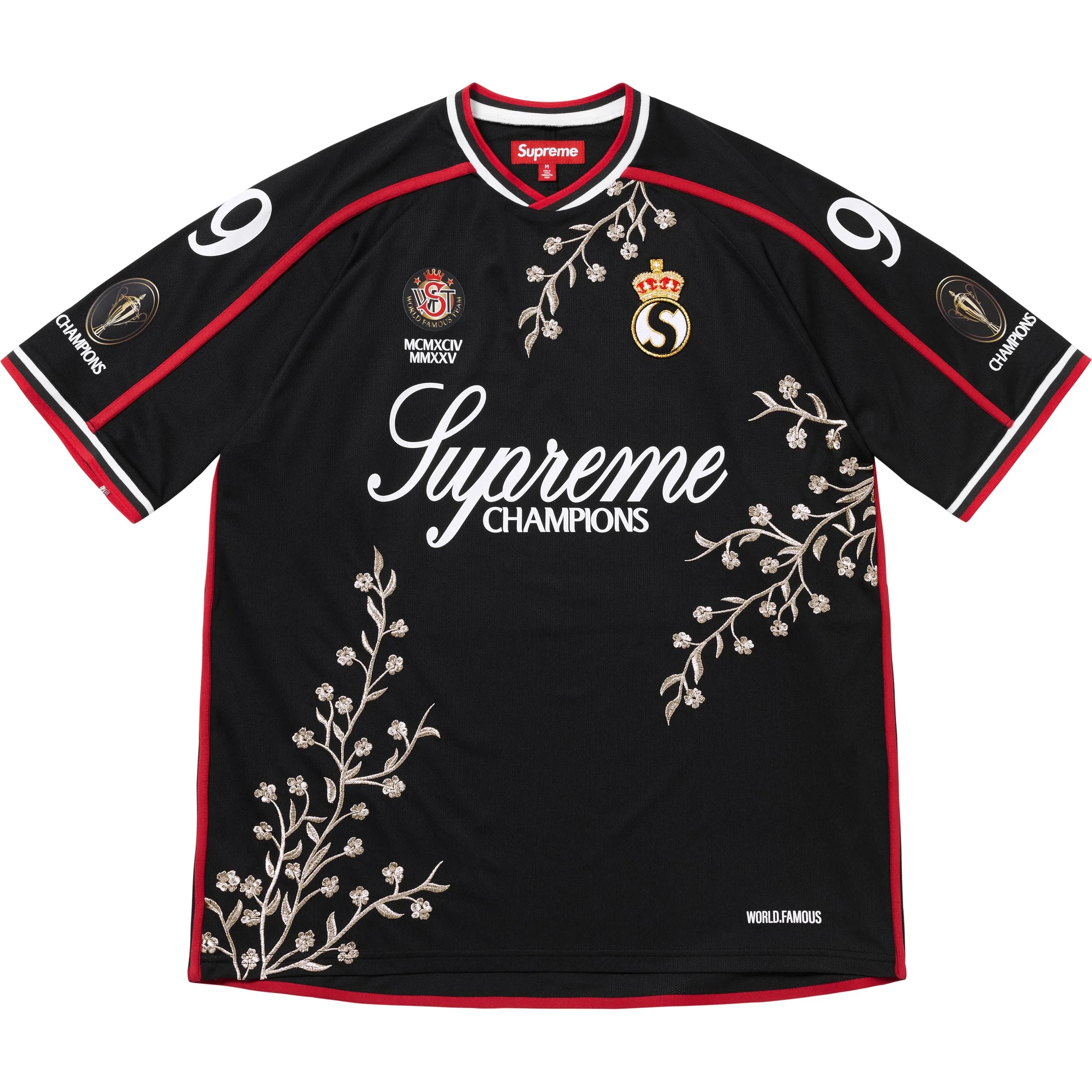 Supreme Floral Soccer Jersey (FW25) - Black - $138
