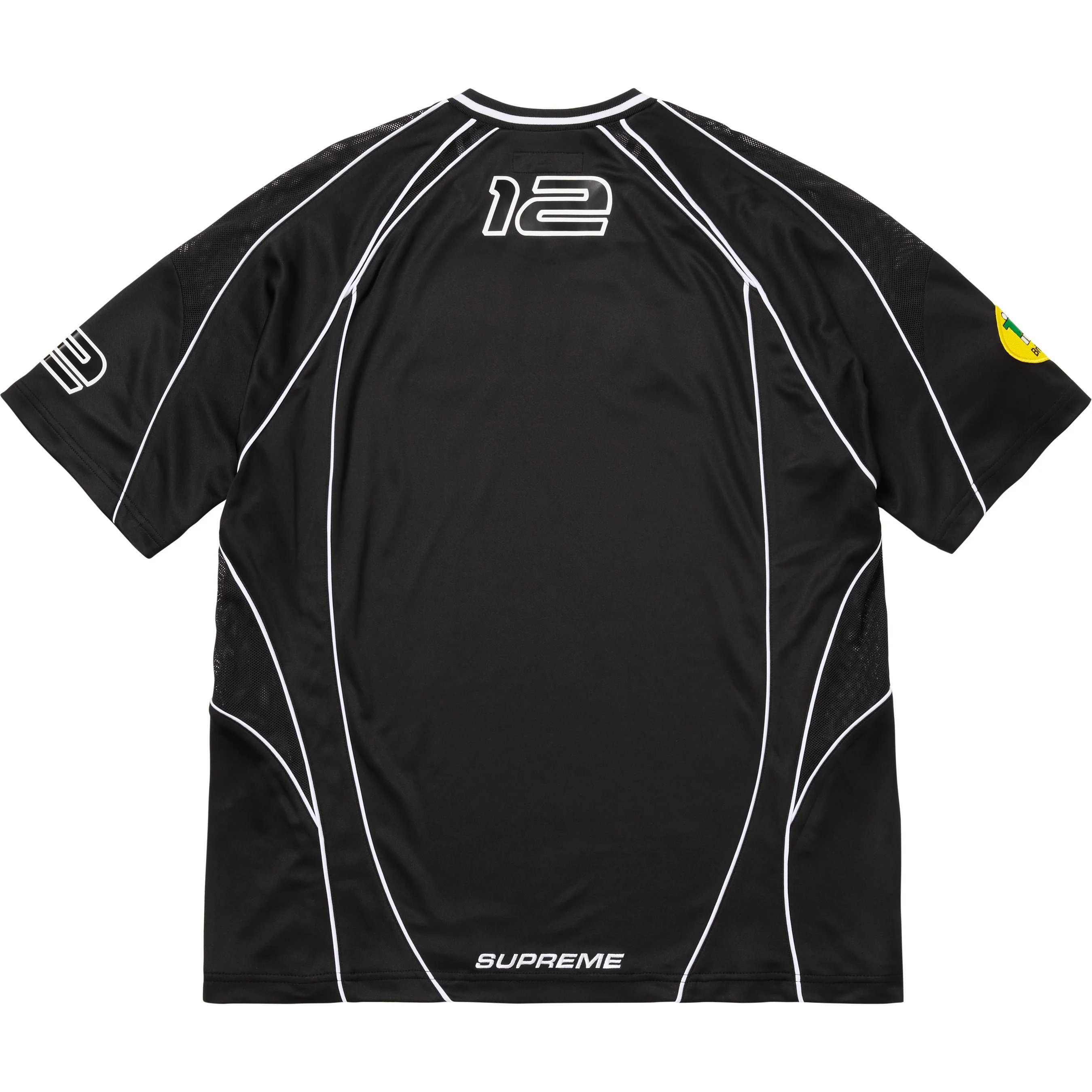Supreme Piping Soccer Jersey (FW25) - Black - $118
