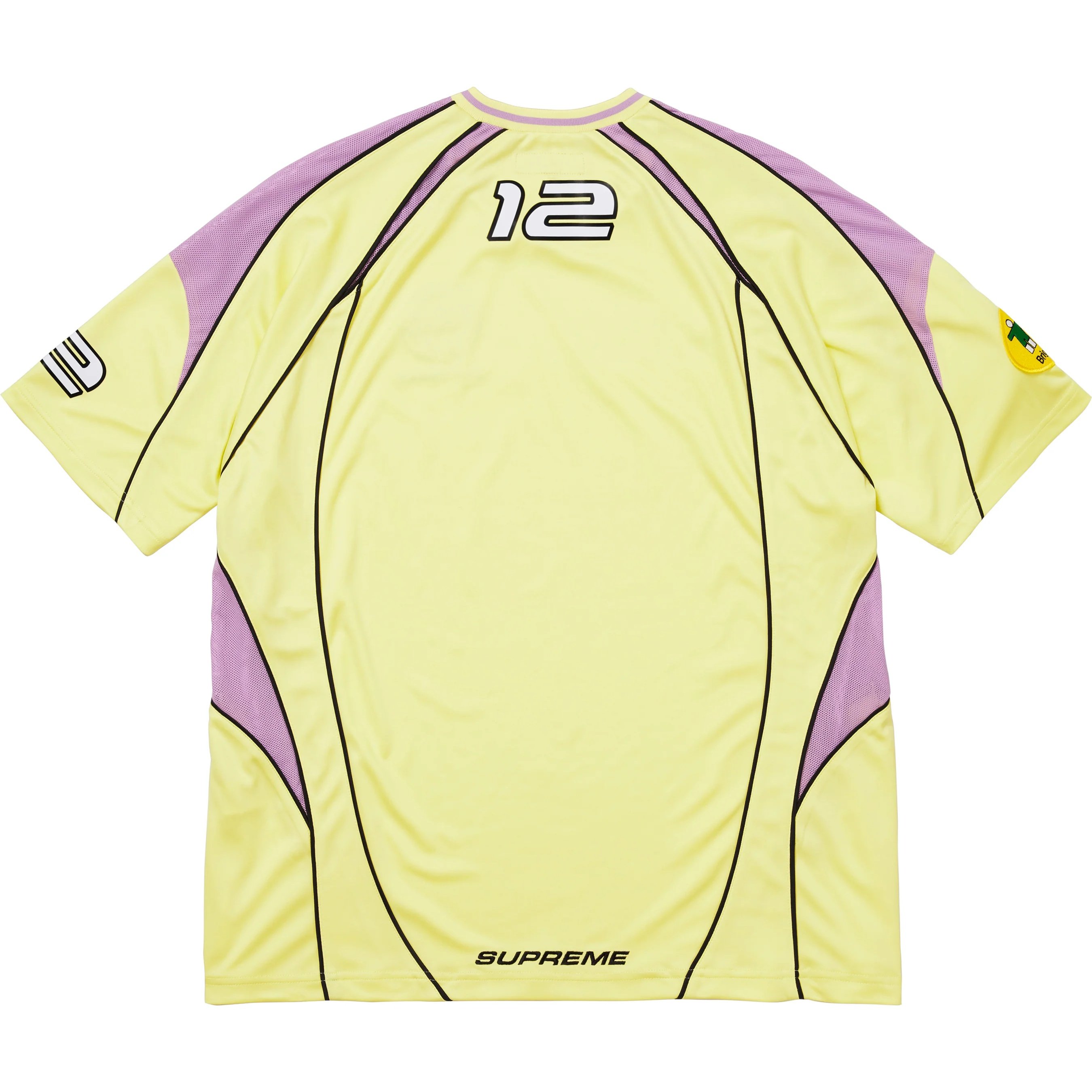 Supreme Piping Soccer Jersey (FW25) - Pale Yellow - $118