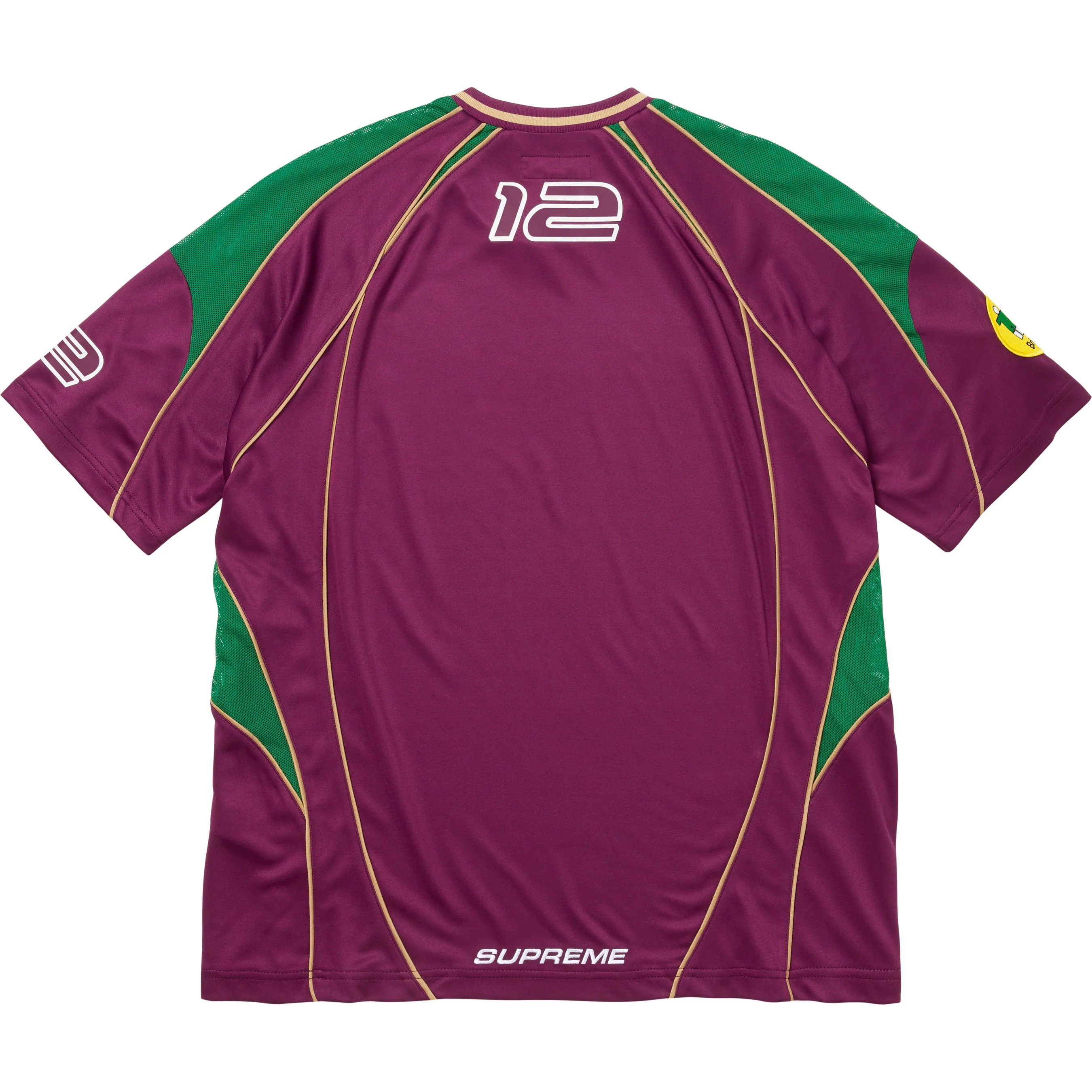 Supreme Piping Soccer Jersey (FW25) - Raspberry - $118