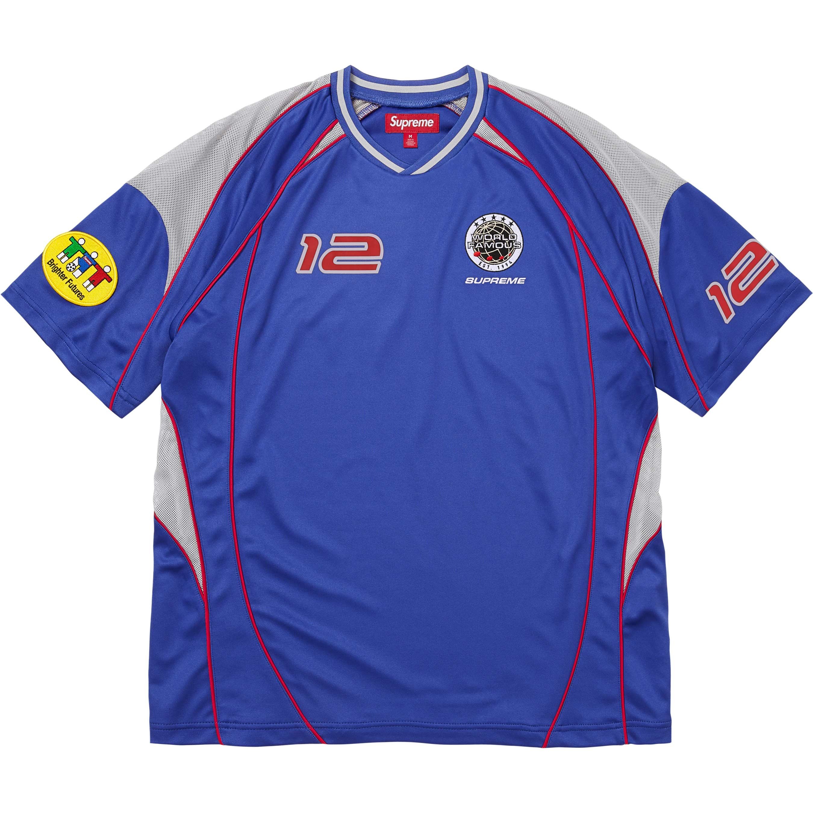 Supreme Piping Soccer Jersey (FW25) - Royal - $118