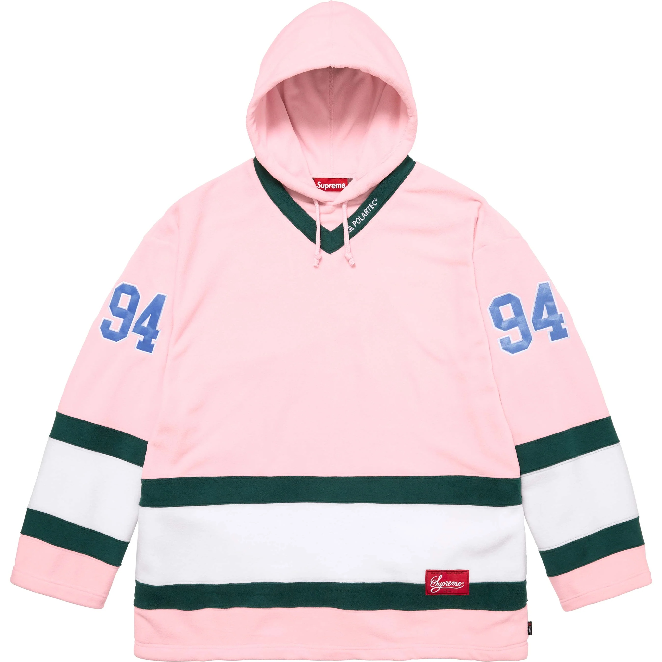 Supreme Polartec Hooded Hockey Jersey (FW25) - Light Pink - $148