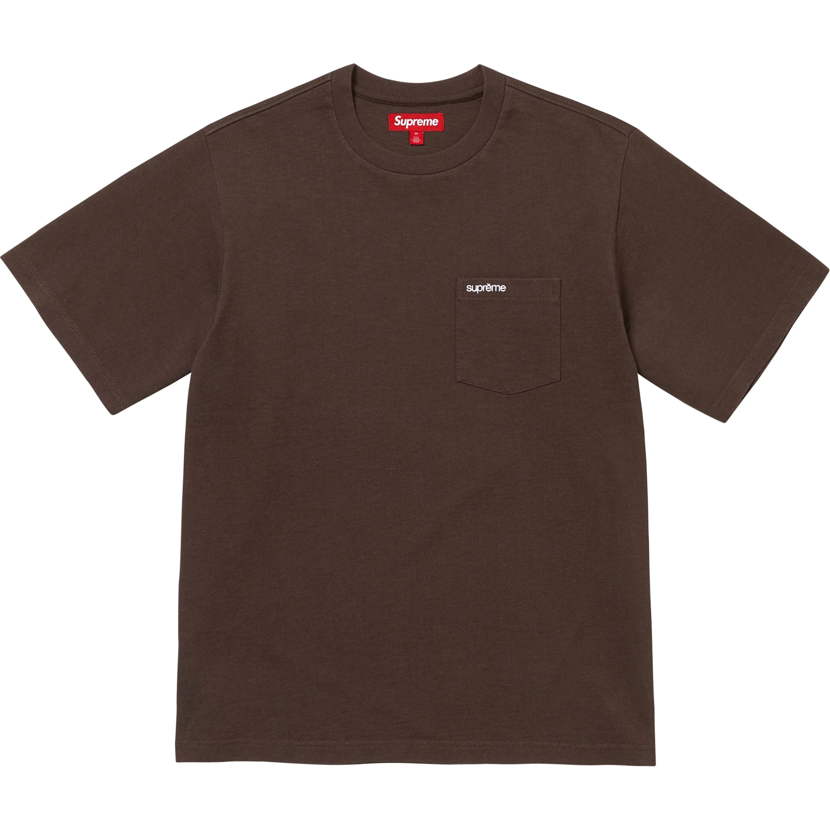 Supreme S S Pocket Tee (FW25) - Dark Brown - $64
