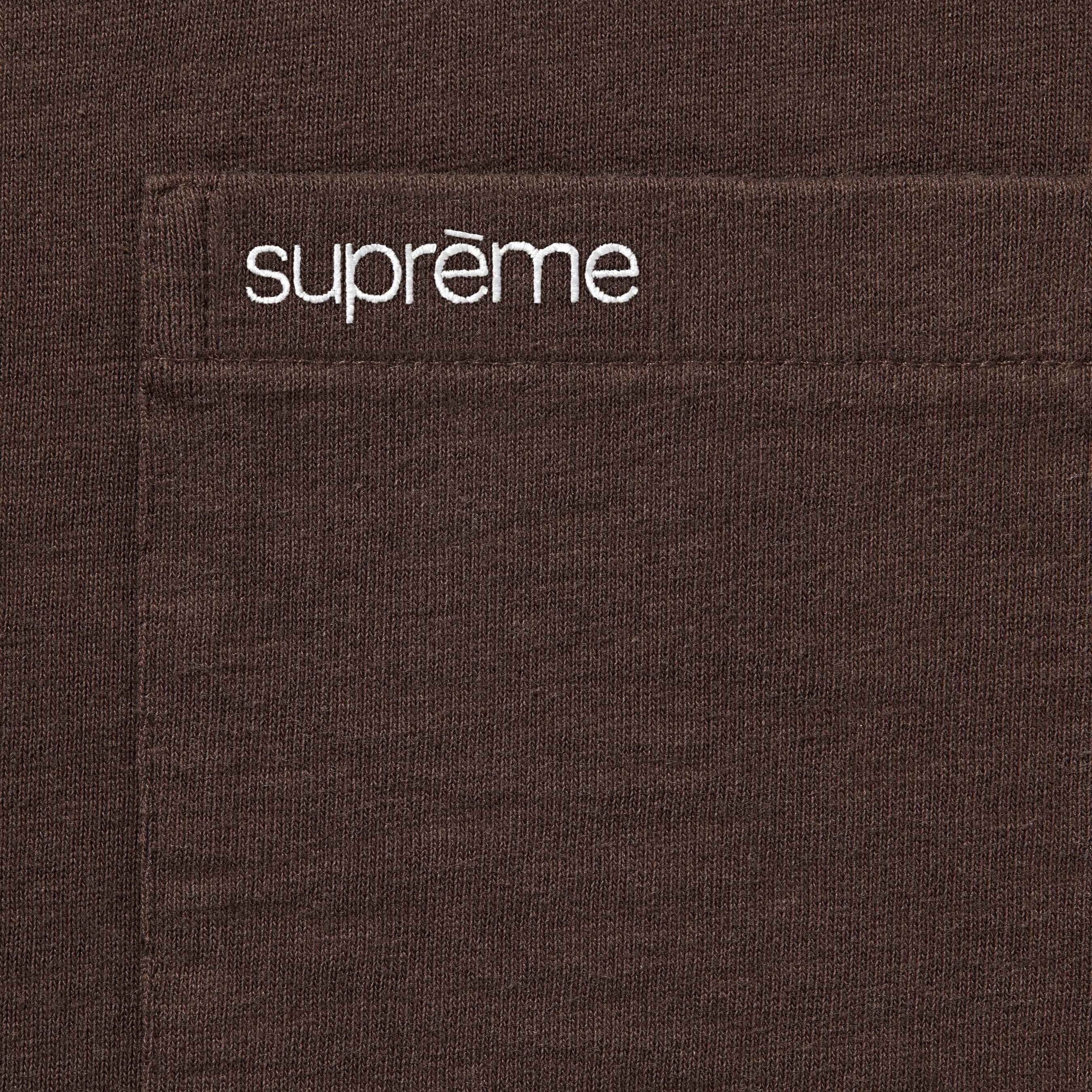 Supreme S S Pocket Tee (FW25) - Dark Brown - $64