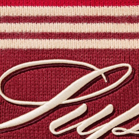 Supreme Script Stripe Half Zip Sweater - Red