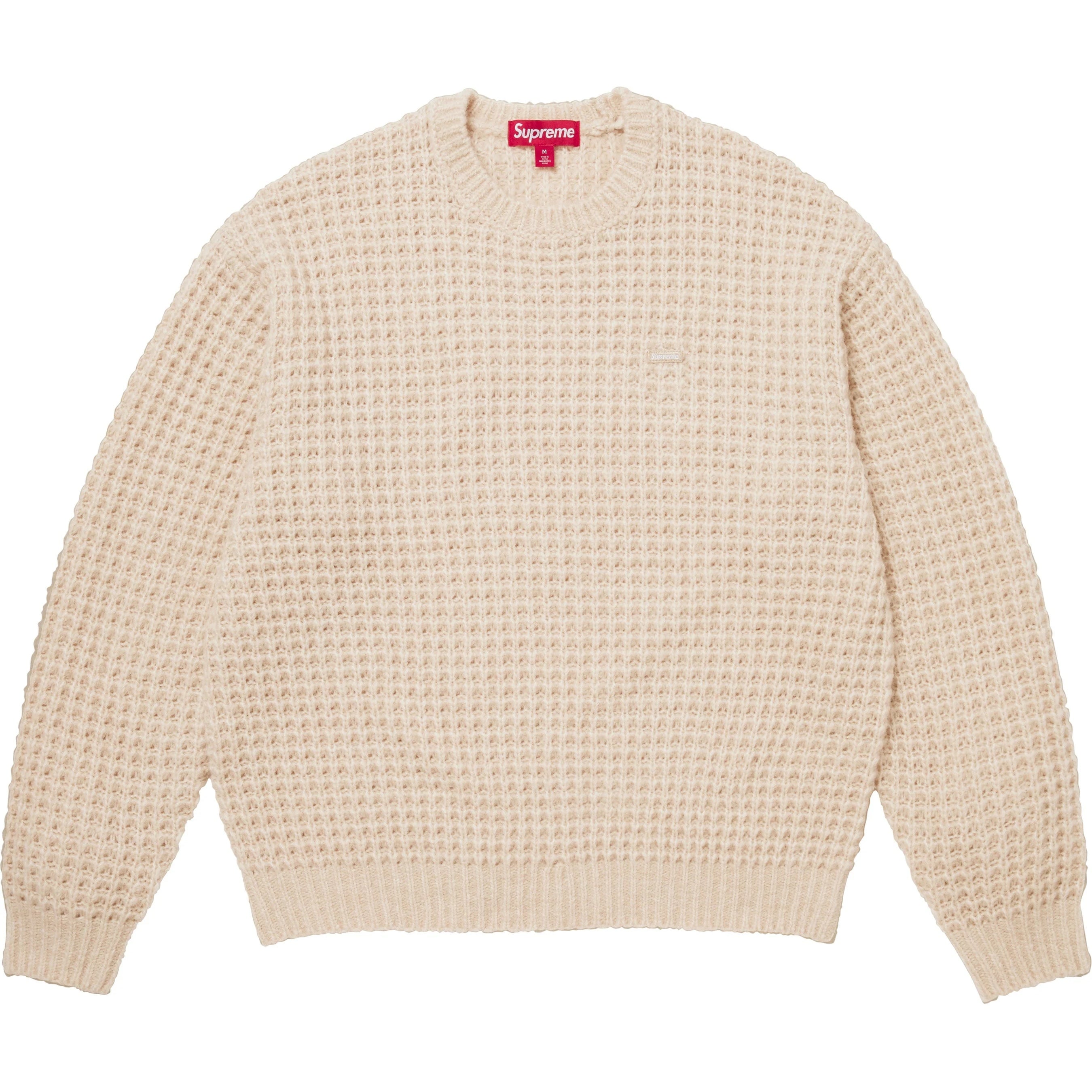 Supreme Small Box Waffle Sweater (FW25) - Natural - $148