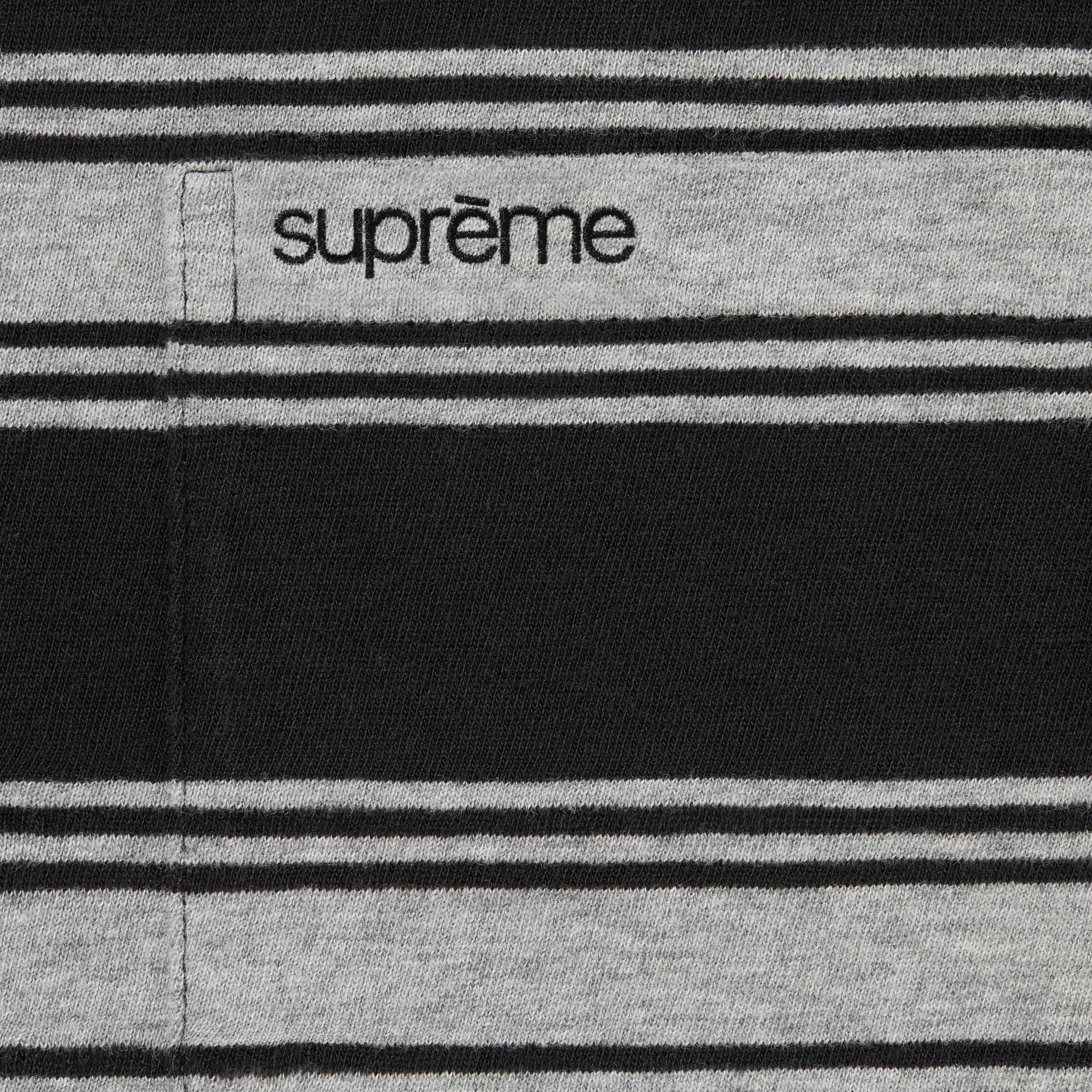 Supreme Stripe Pocket L S Top (FW25) - Black - $98