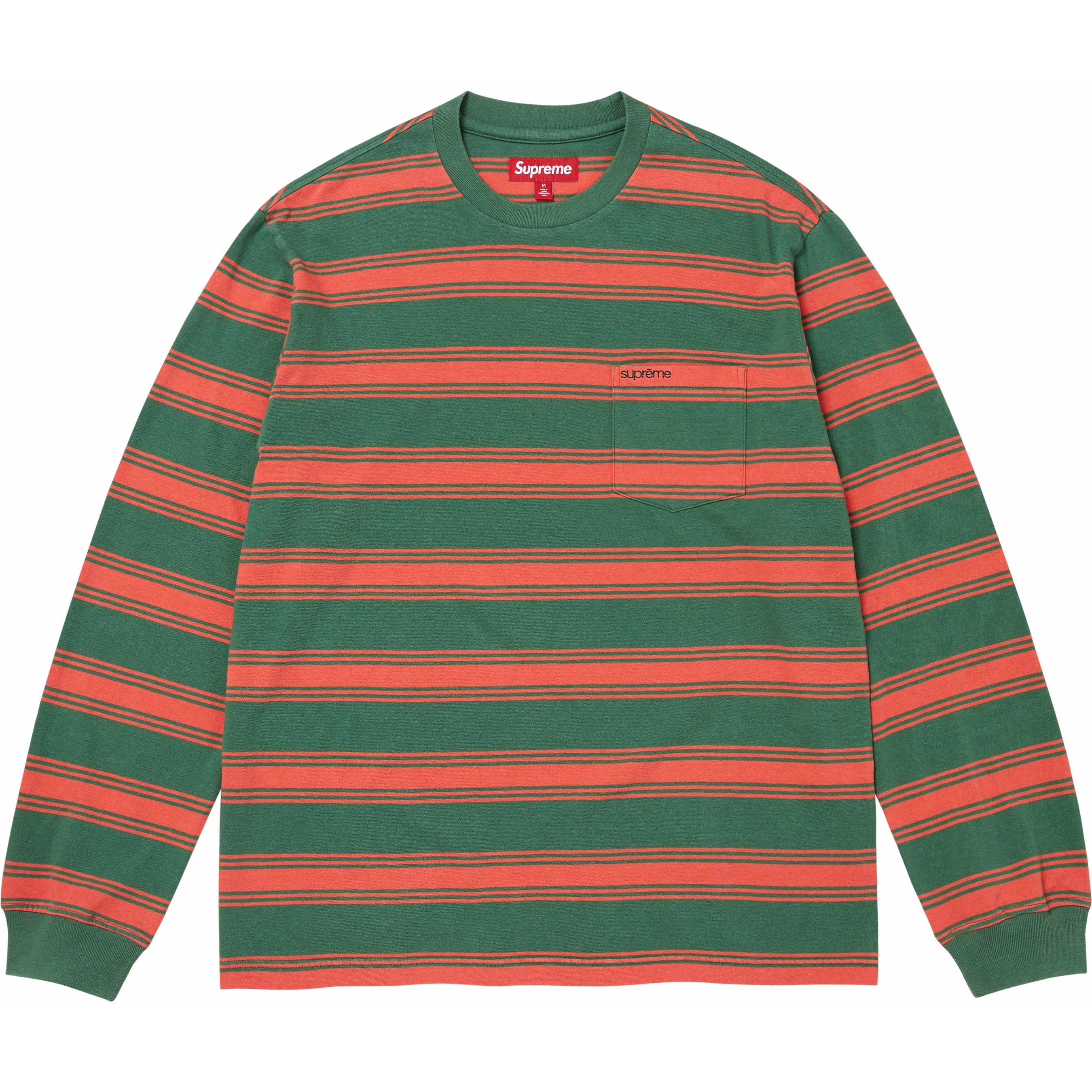 Supreme Stripe Pocket L S Top (FW25) - Green - $98