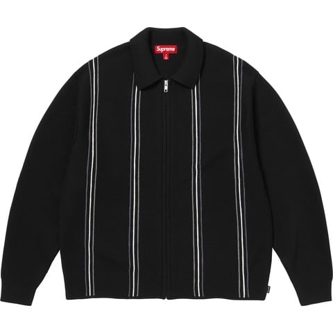 トップス Supreme Stripe Zip L/S Polo Navy Supreme Stripe Zip L/S Polo Navy Men's - FW24 - US