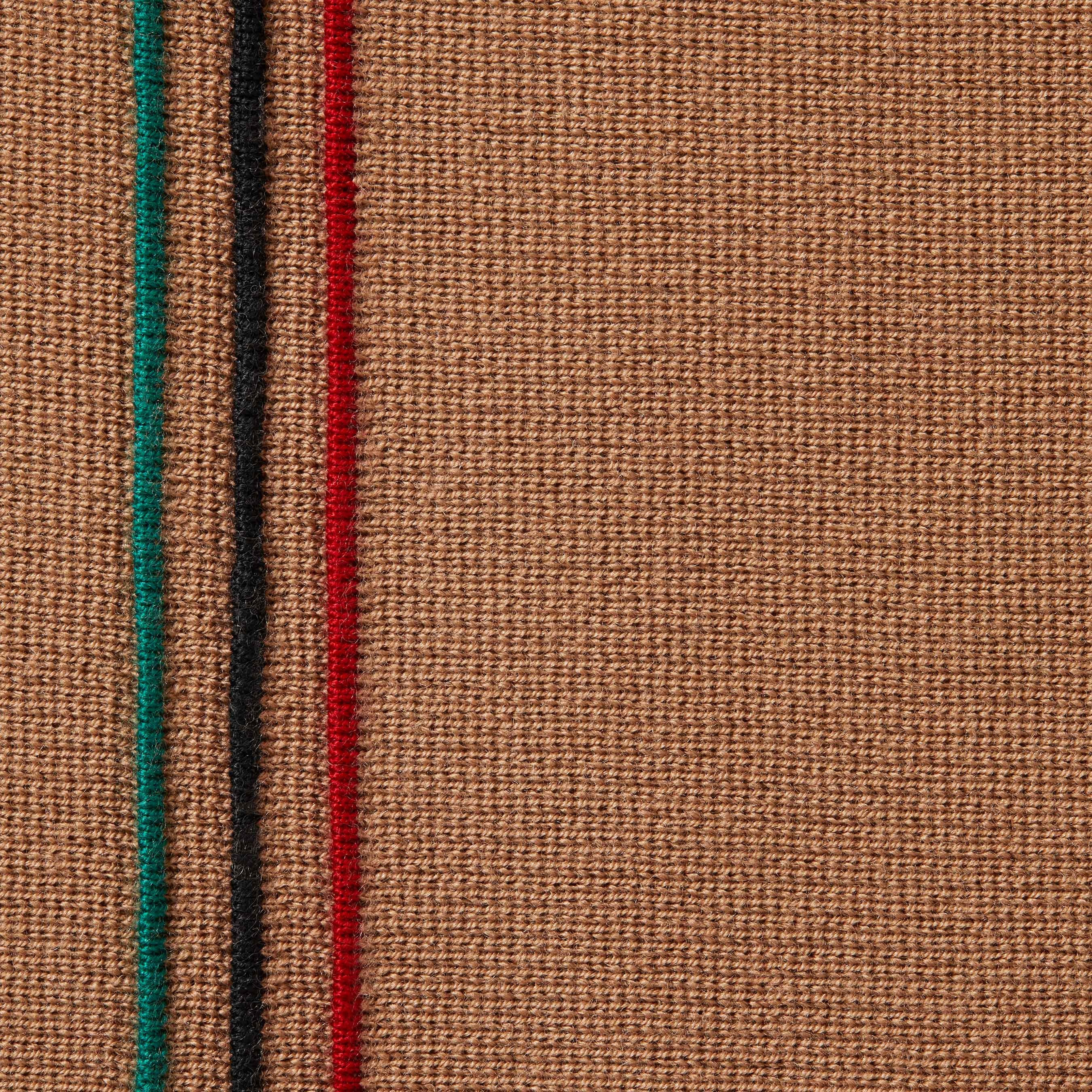 Supreme Stripe Zip Up Polo Sweater (FW25) - Tan - $198