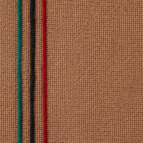 Supreme Stripe Zip Up Polo Sweater - Tan