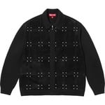 Supreme Studded Suede Zip Up Cardigan (FW25) - Black