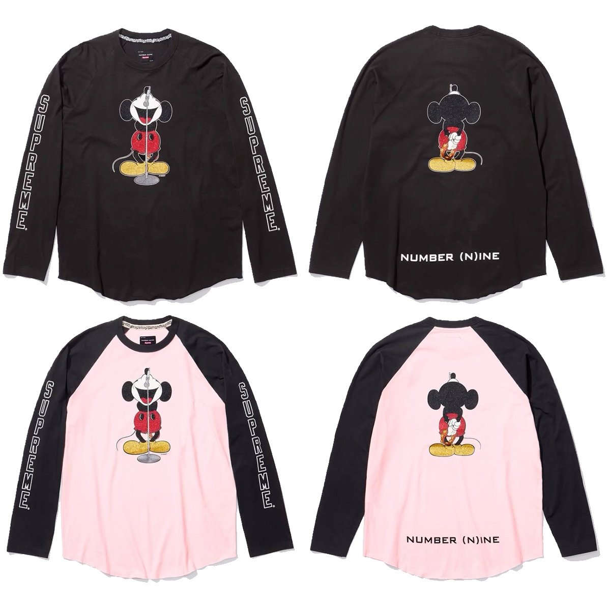 Supreme Supreme Number (N)ine Mickey Mouse Raglan L S Top for fall winter 25 season