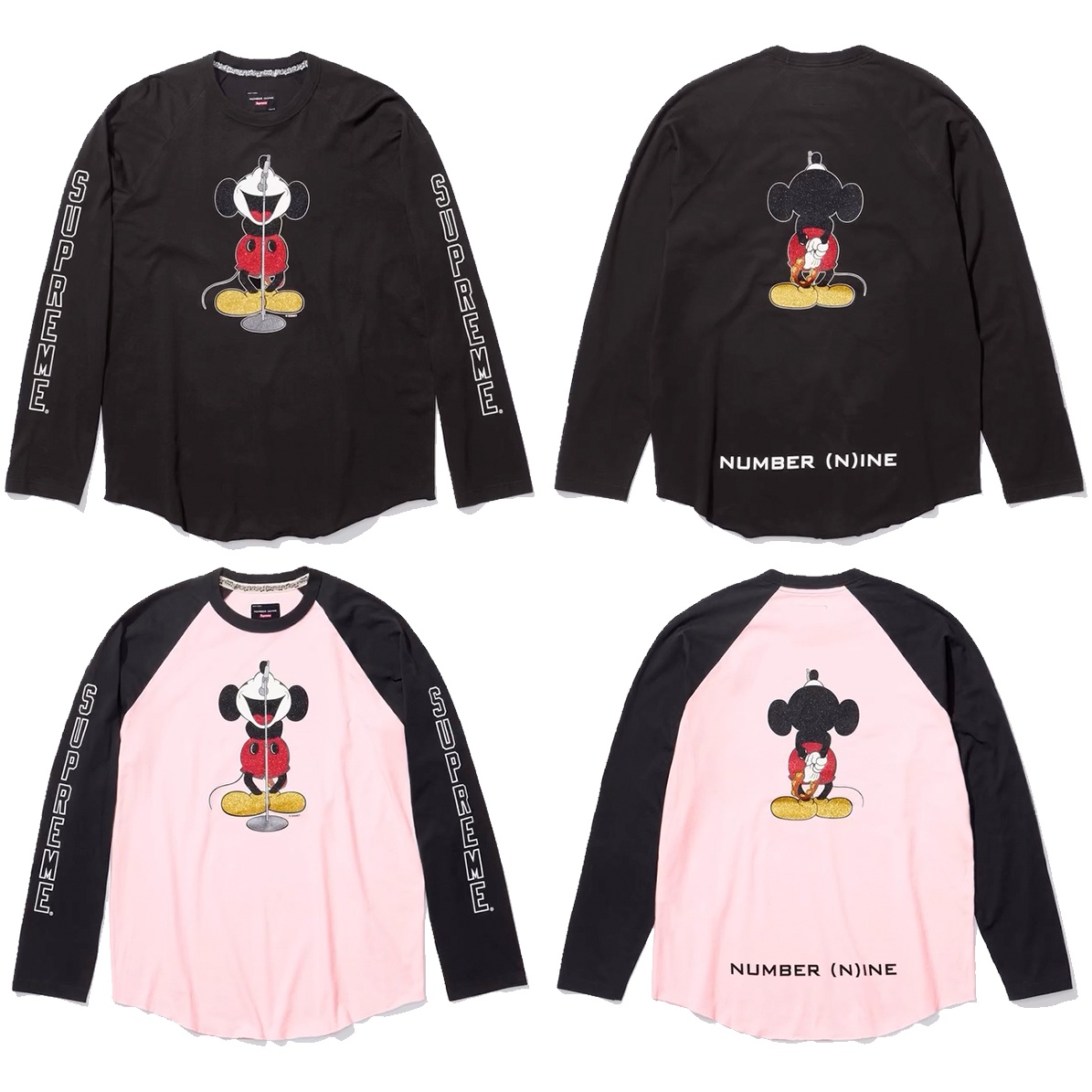 Supreme®/Number (N)ine®/Mickey Mouse Raglan L/S Top - SupremeCommunity